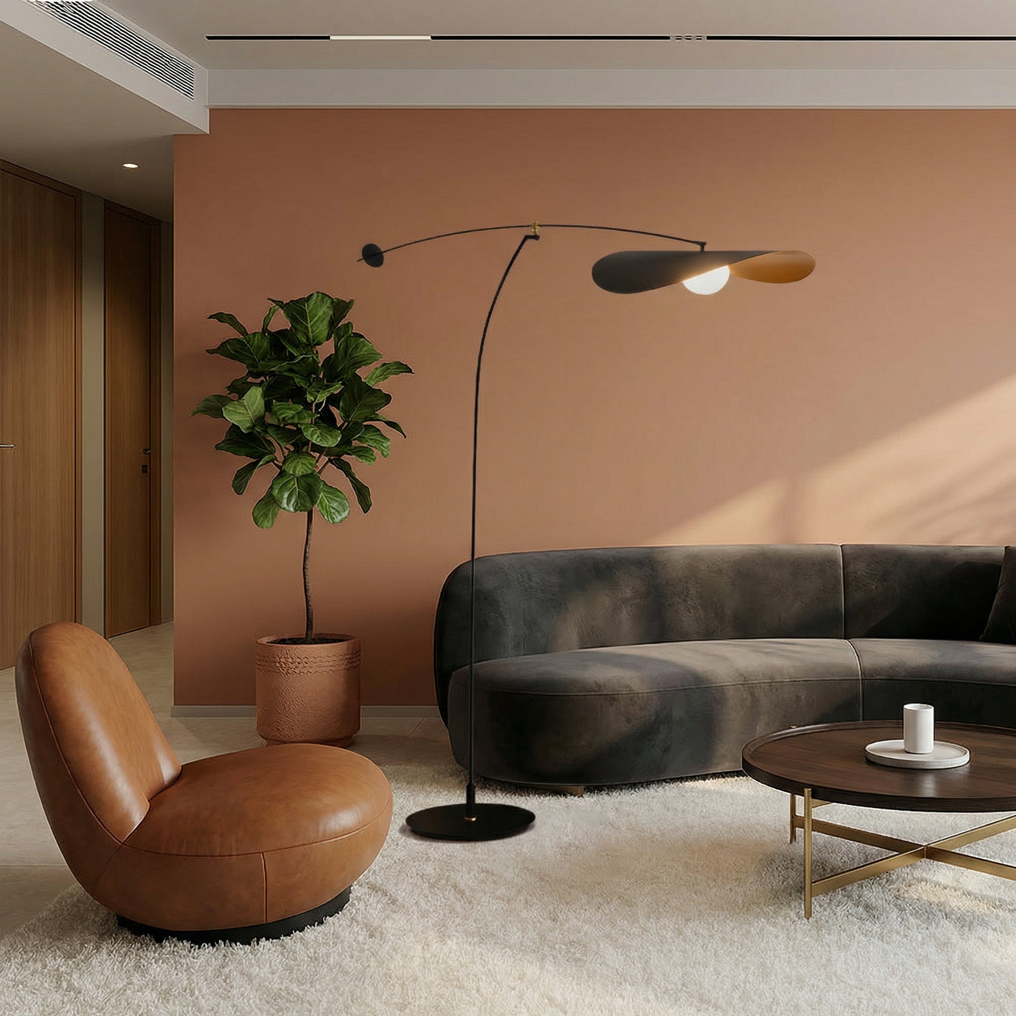 Luma Line Modern Floor Lamp With Bamboo Design And Soft LED Glow