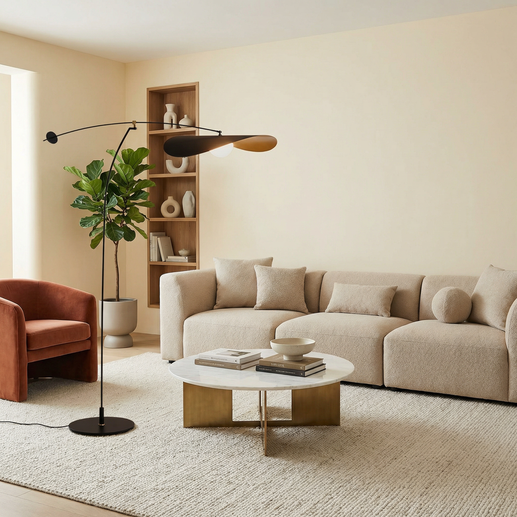 Luma Line Modern Floor Lamp With Bamboo Design And Soft LED Glow
