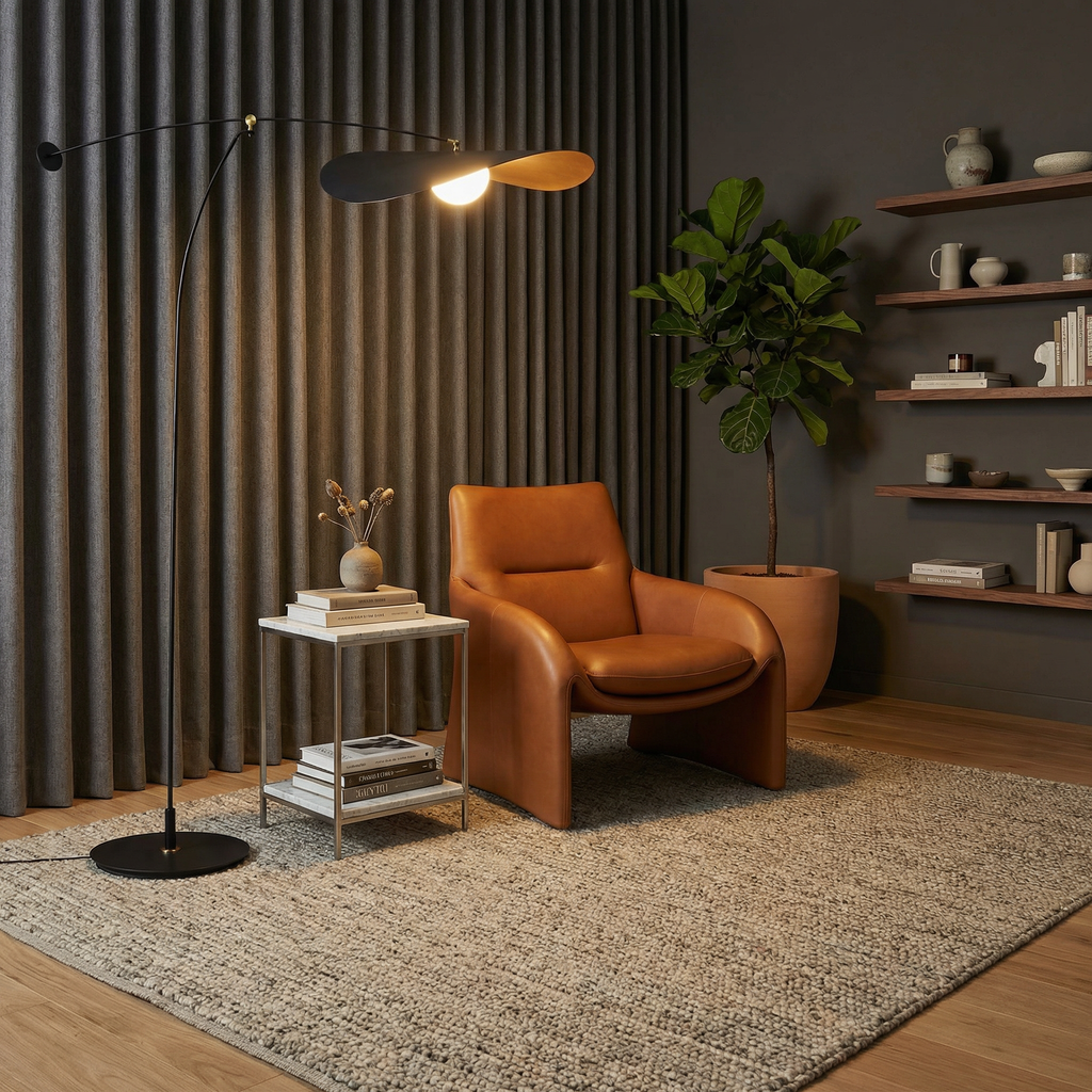 Luma Line Modern Floor Lamp With Bamboo Design And Soft LED Glow