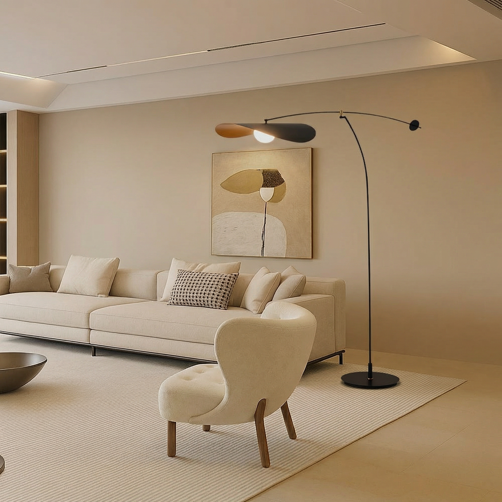 Luma Line Modern Floor Lamp With Bamboo Design And Soft LED Glow