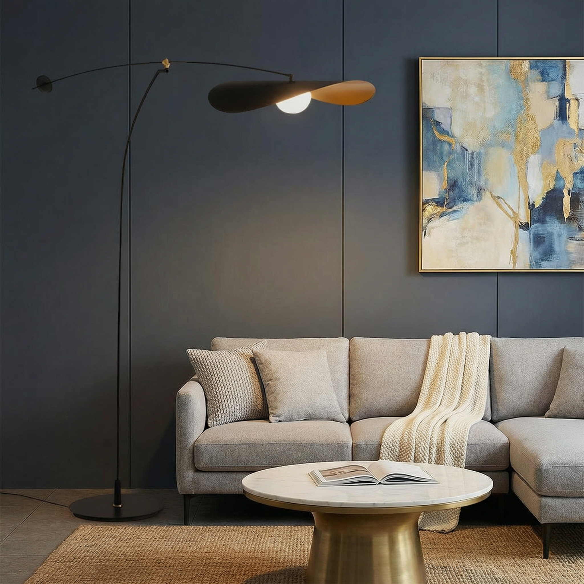 Luma Line Modern Floor Lamp With Bamboo Design And Soft LED Glow