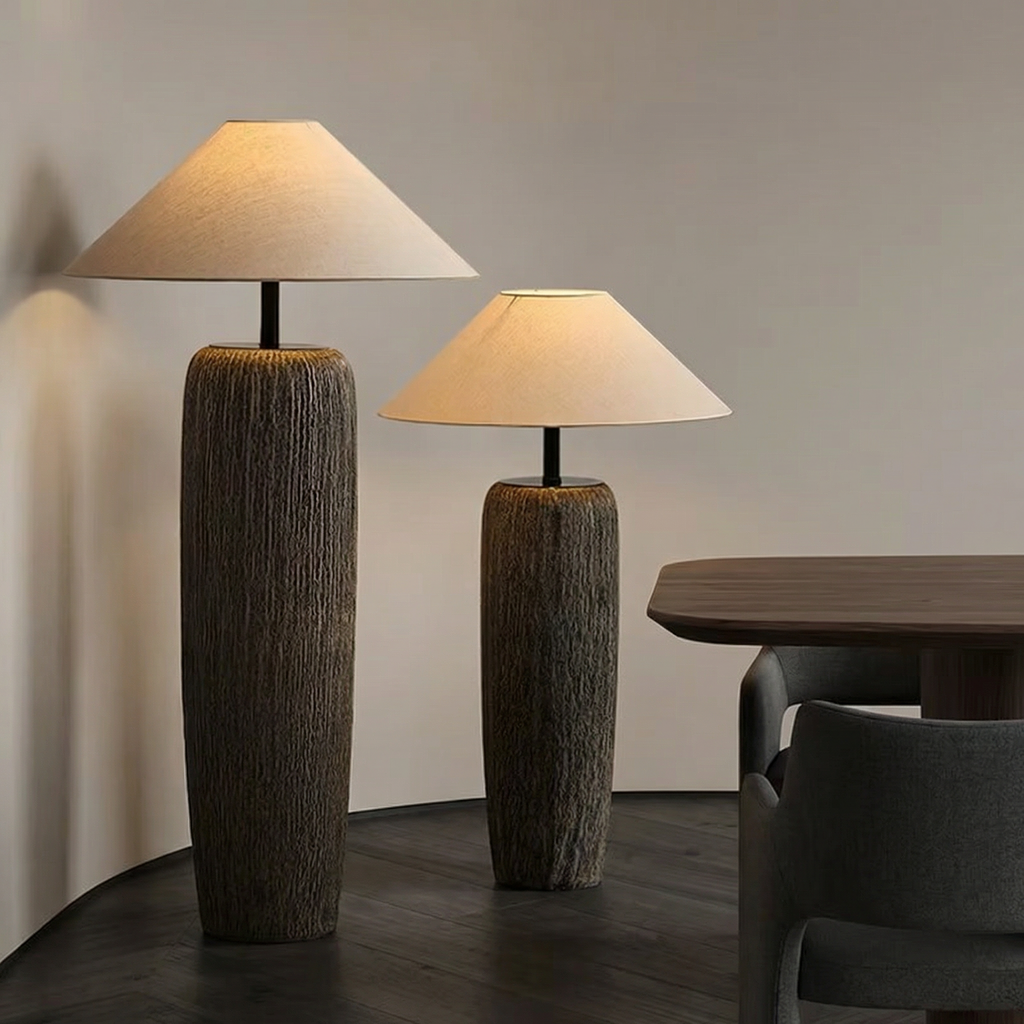 Contemporary Floor Lamp With Handcrafted Ceramic Base For Cozy Living Rooms