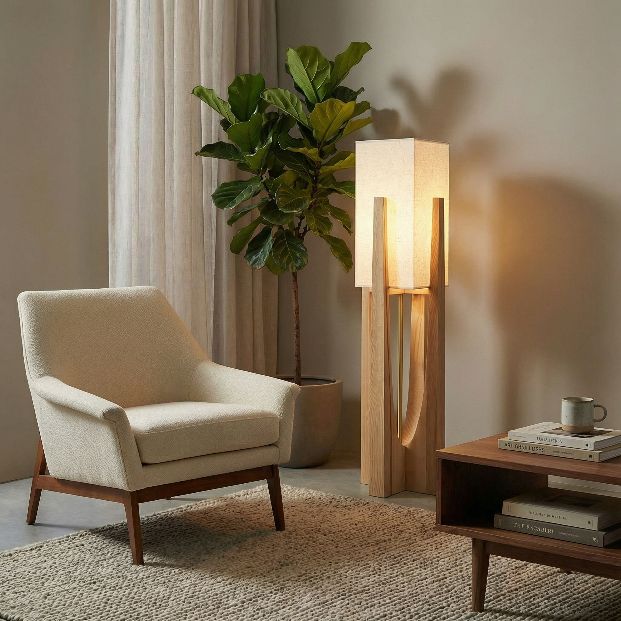 Ruční výroba stínidla moderní stojací lampa do obývacího pokoje od Calm Knot
