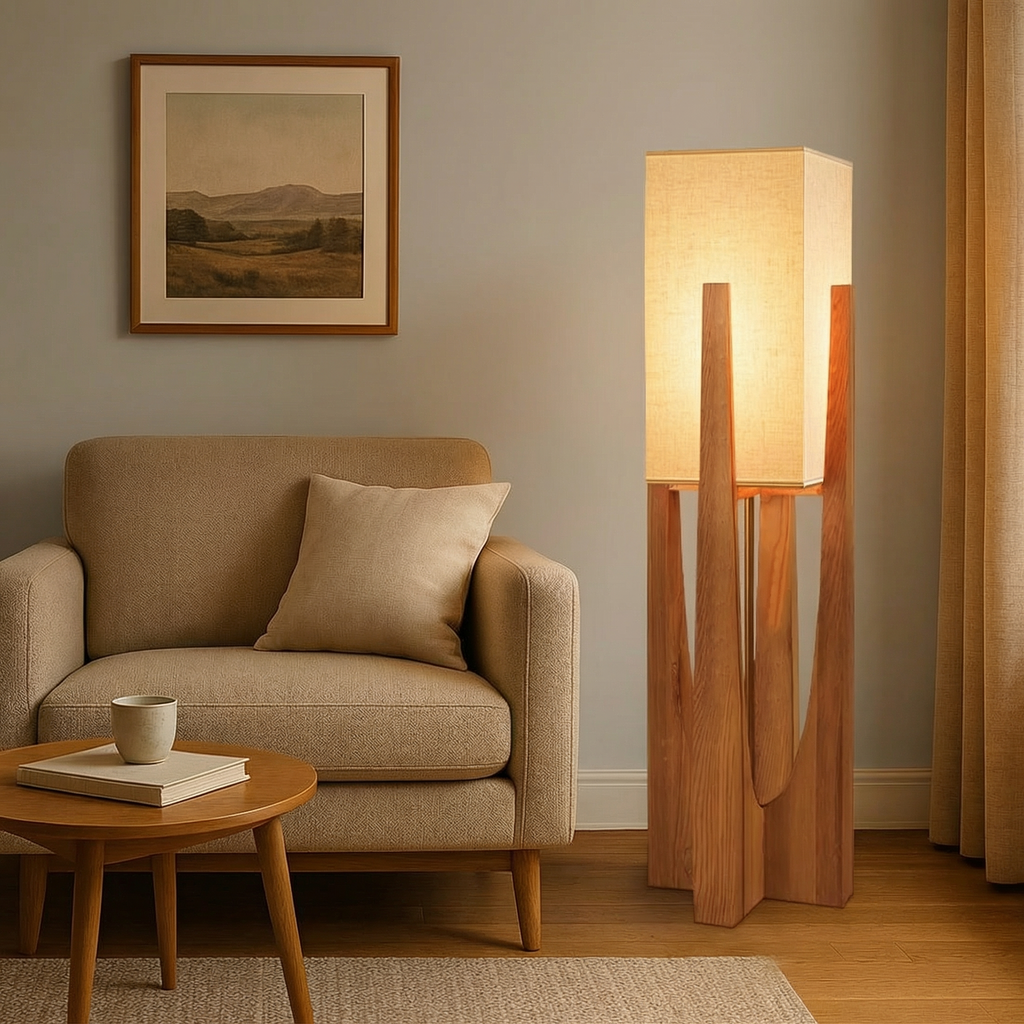 Ruční výroba stínidla moderní stojací lampa do obývacího pokoje od Calm Knot