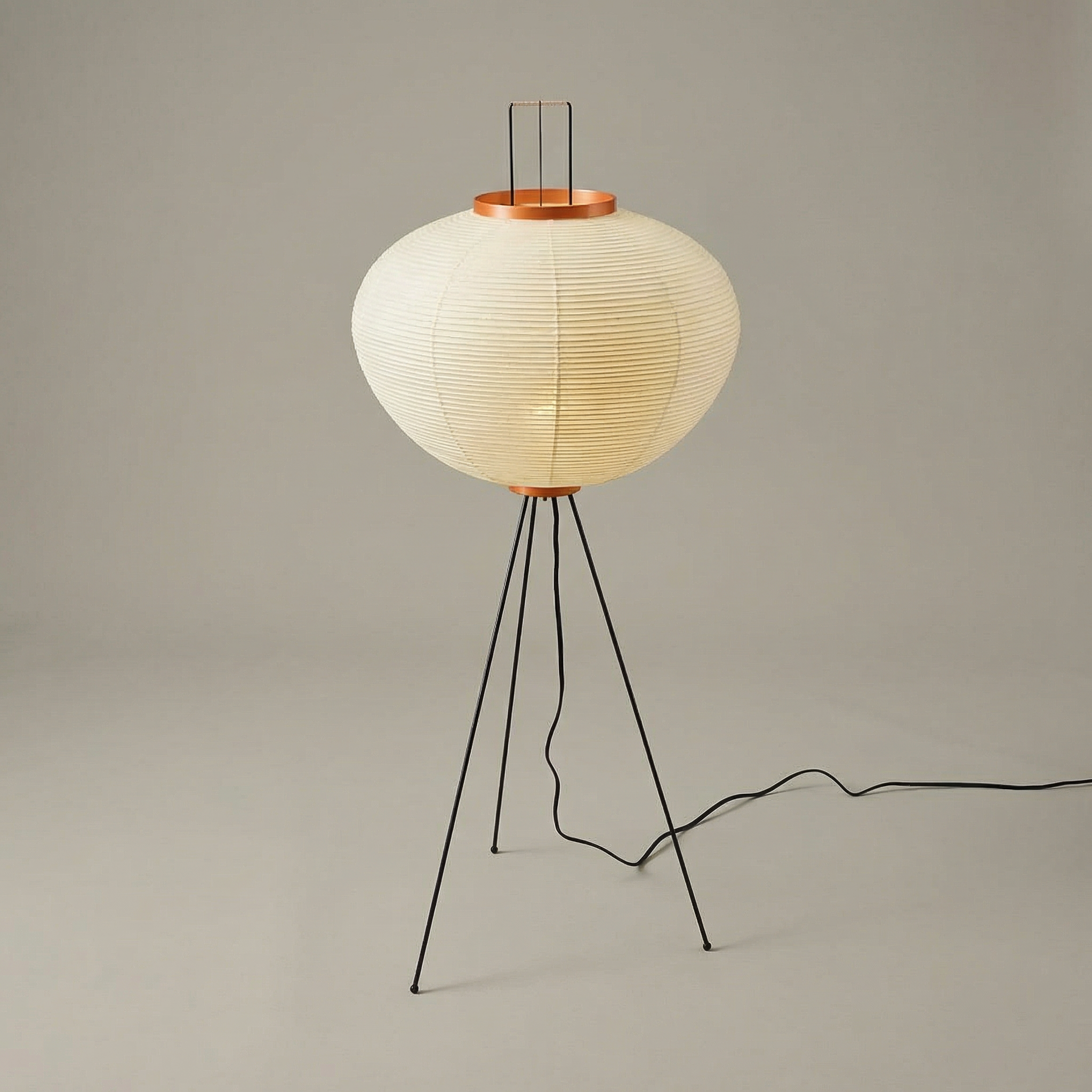 Abat-jour en Papier de Riz Fait Main sur Lampadaire Minimaliste pour Éclairage d'Ambiance