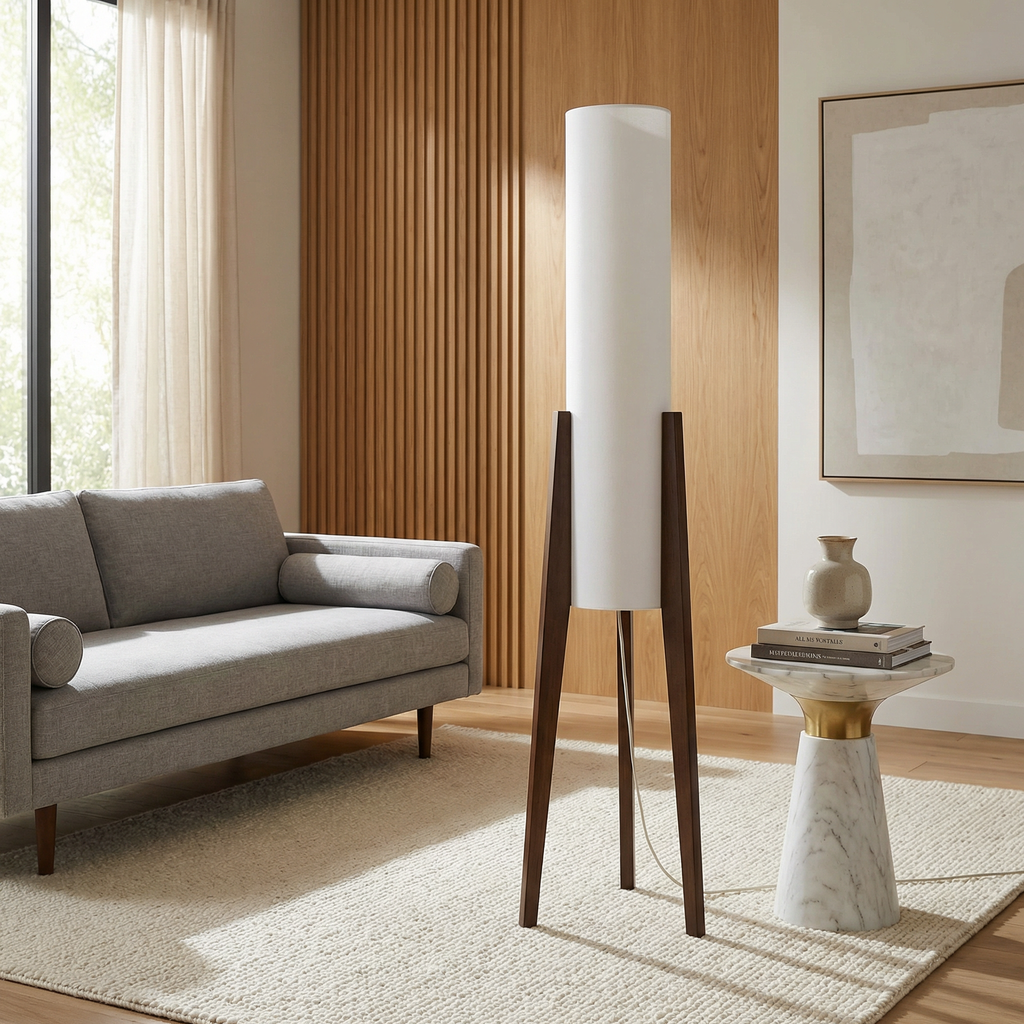 Lampada da Terra Autumn Grove con Lampadina LED Integrata per Atmosfera Mid Century Modern