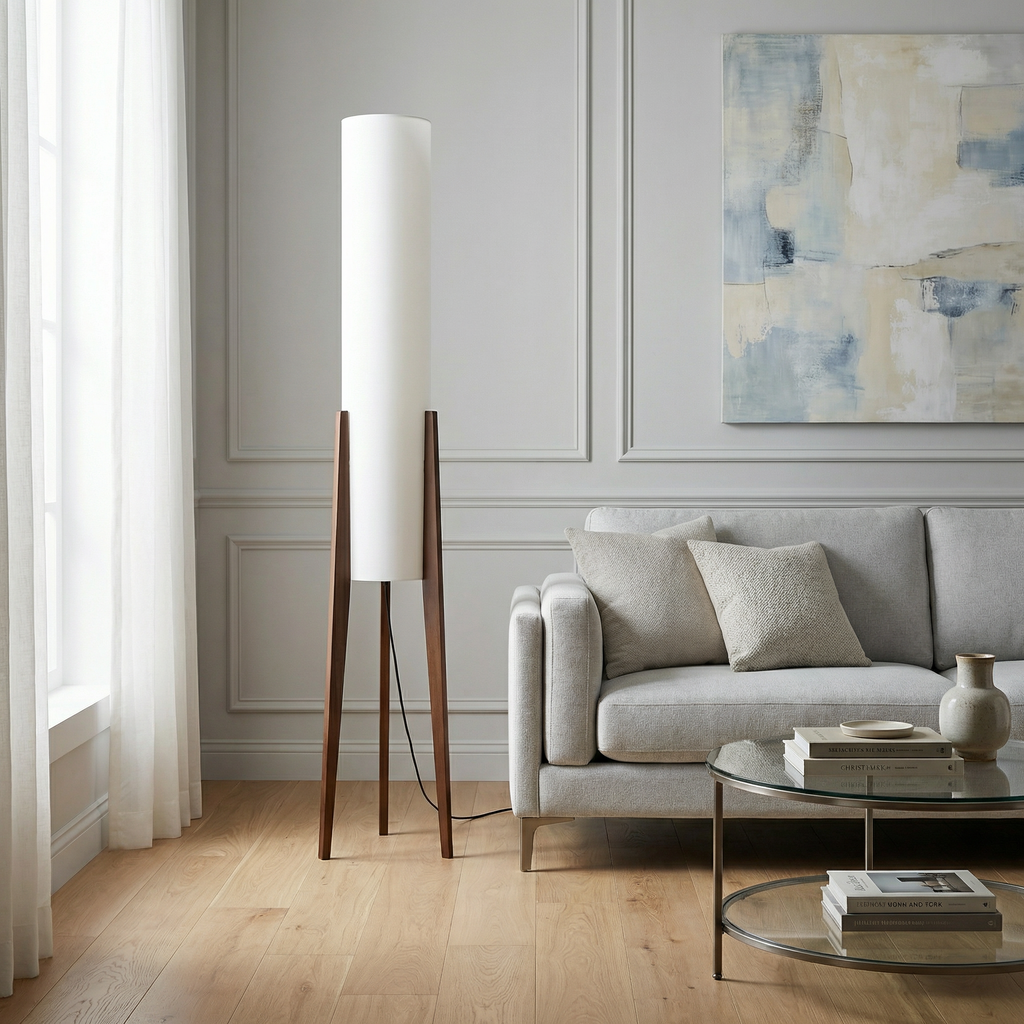 Lampada da Terra Autumn Grove con Lampadina LED Integrata per Atmosfera Mid Century Modern