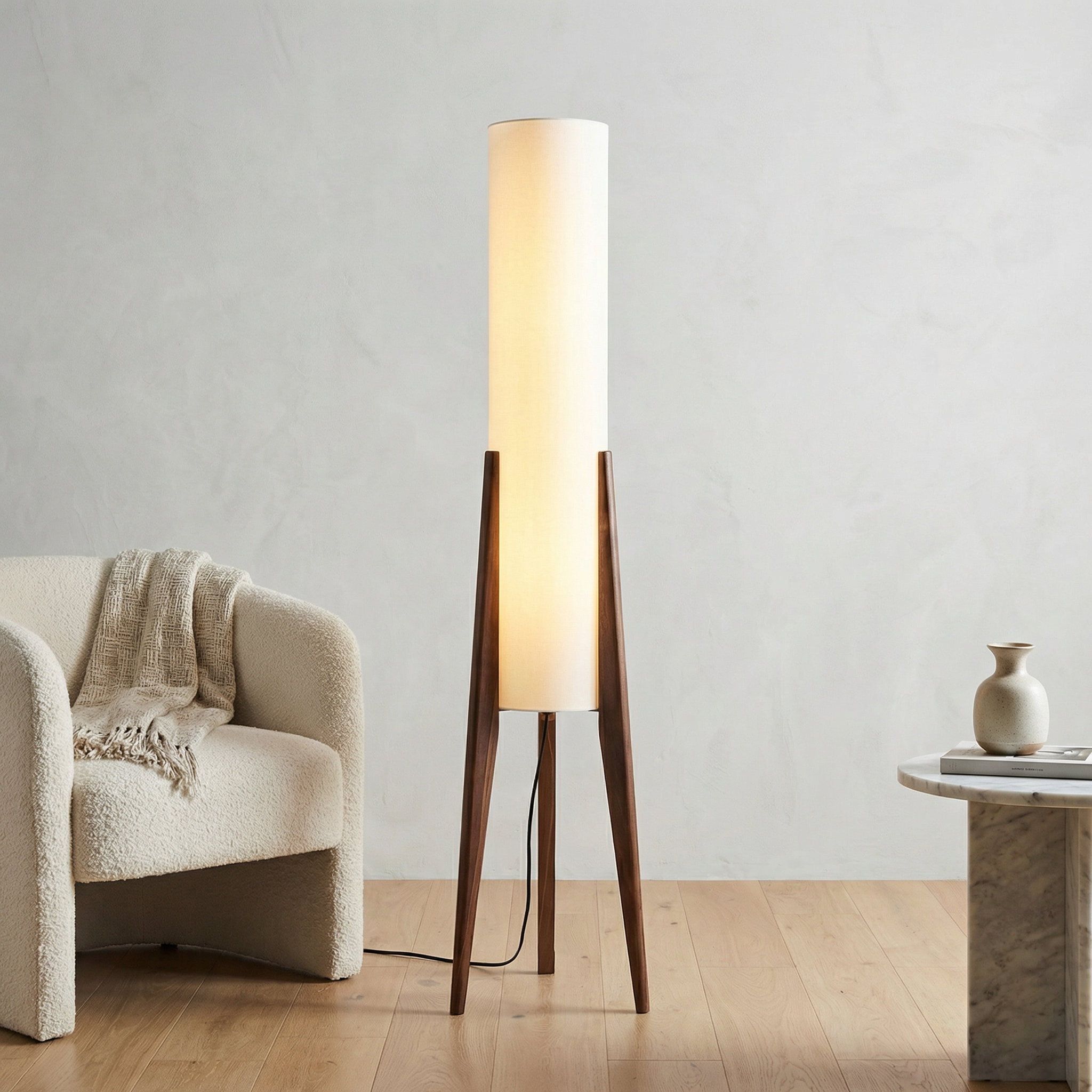 Lampada da Terra Autumn Grove con Lampadina LED Integrata per Atmosfera Mid Century Modern