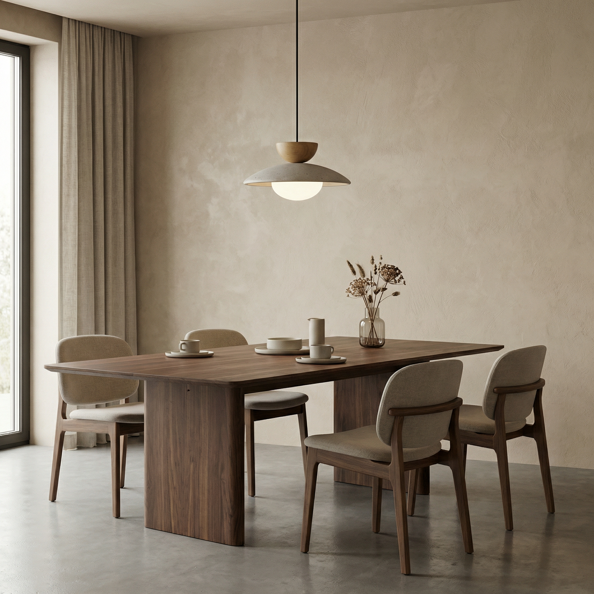 Lampada a Sospensione LumenOak con Legno Naturale e Vetro per Cucina