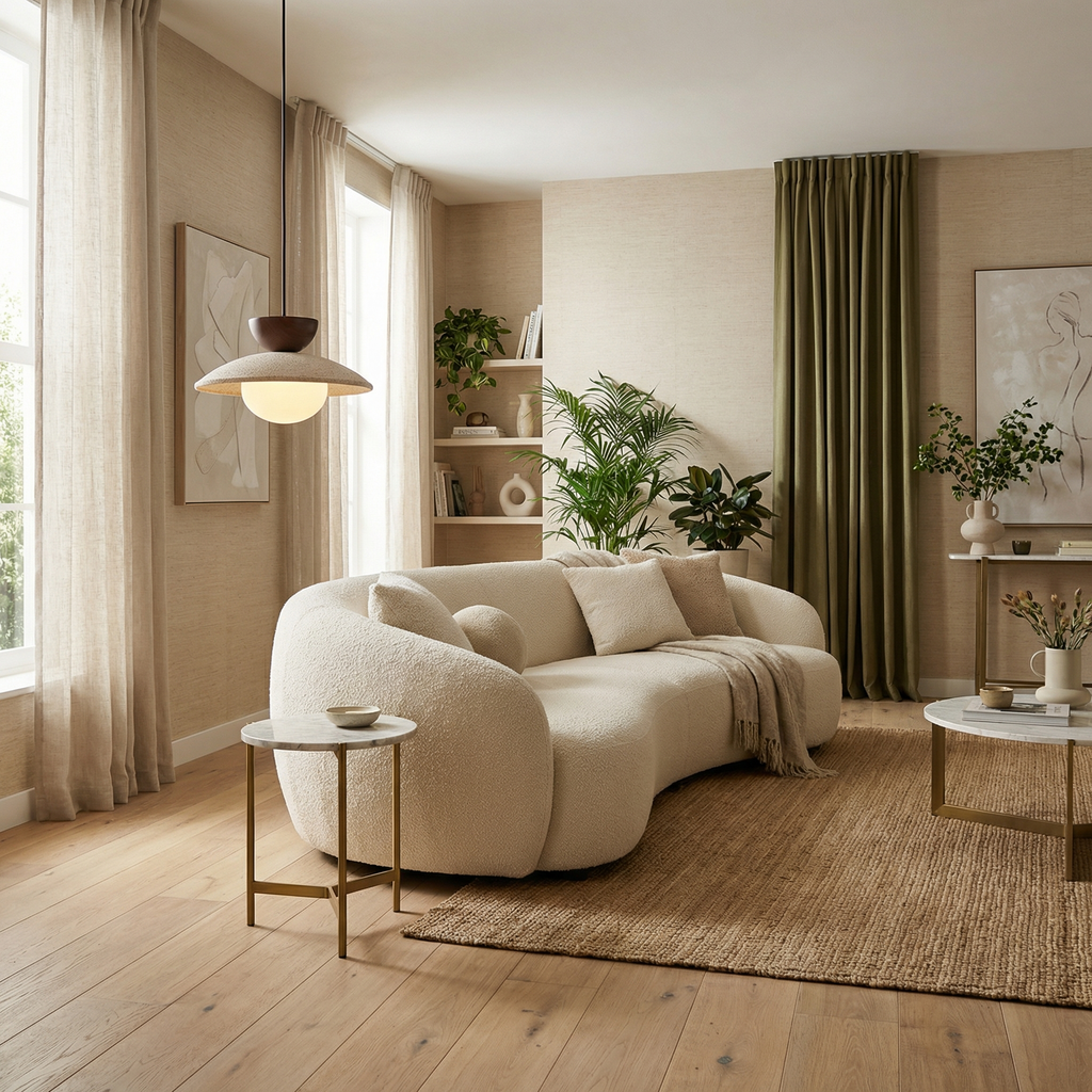 Lampada a Sospensione LumenOak con Legno Naturale e Vetro per Cucina