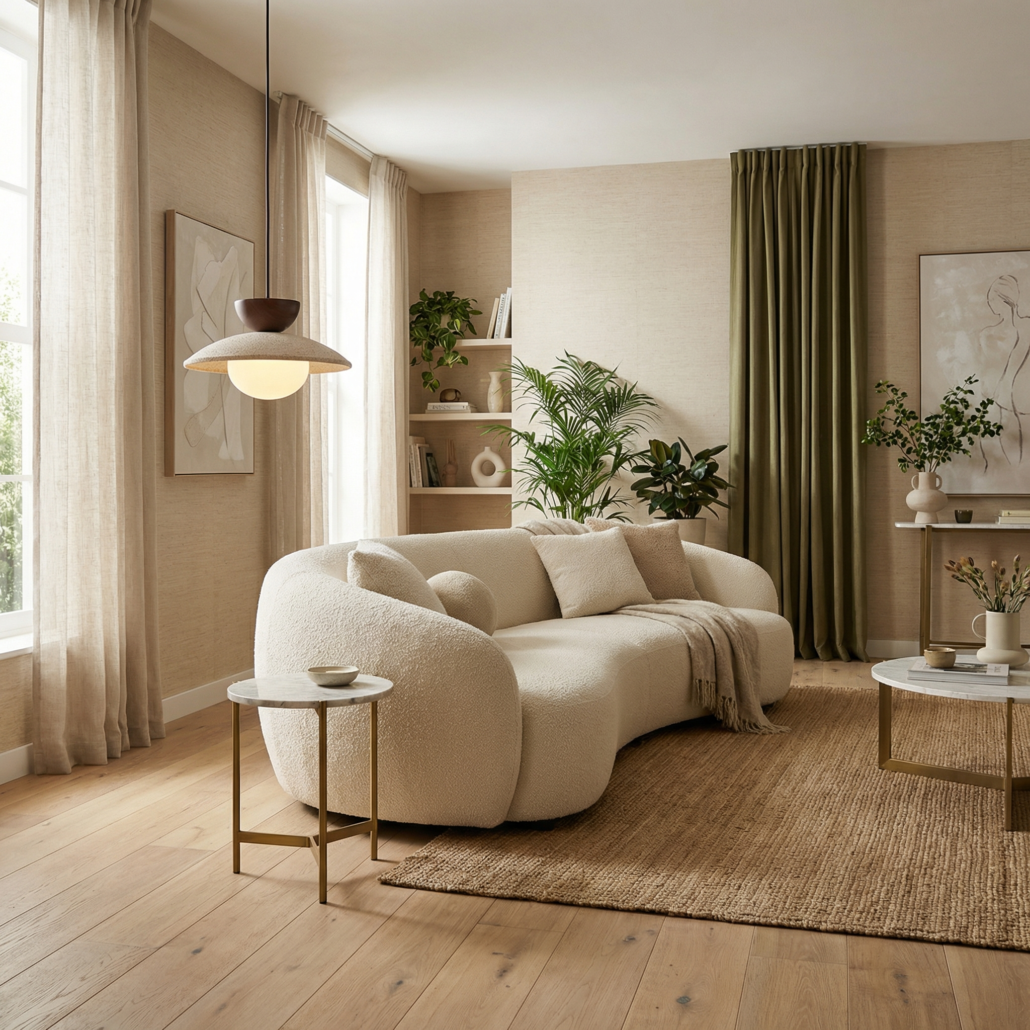 Lampada a Sospensione LumenOak con Legno Naturale e Vetro per Cucina