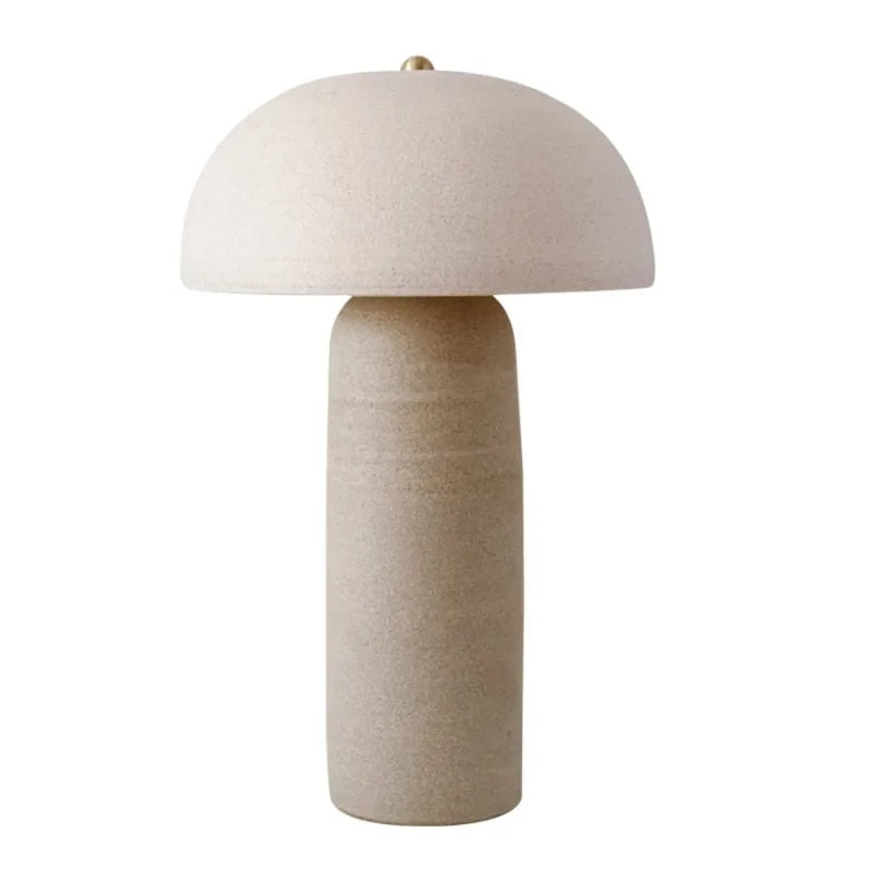 Aurora Mushroom Antique Table Lamp With Fabric Shade