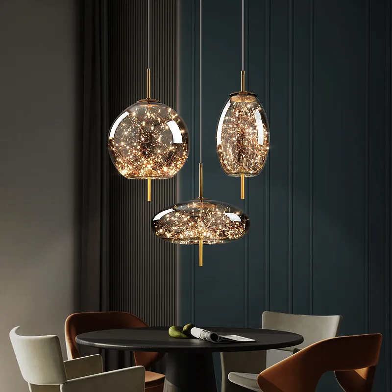 Aurora Glass Star Pendant Light For Modern Home Interiors
