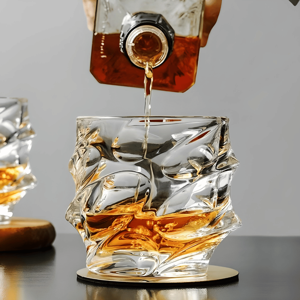 Whisky Glass With Tornado Shape, 300ml, Handmade Spiral Japanese Design