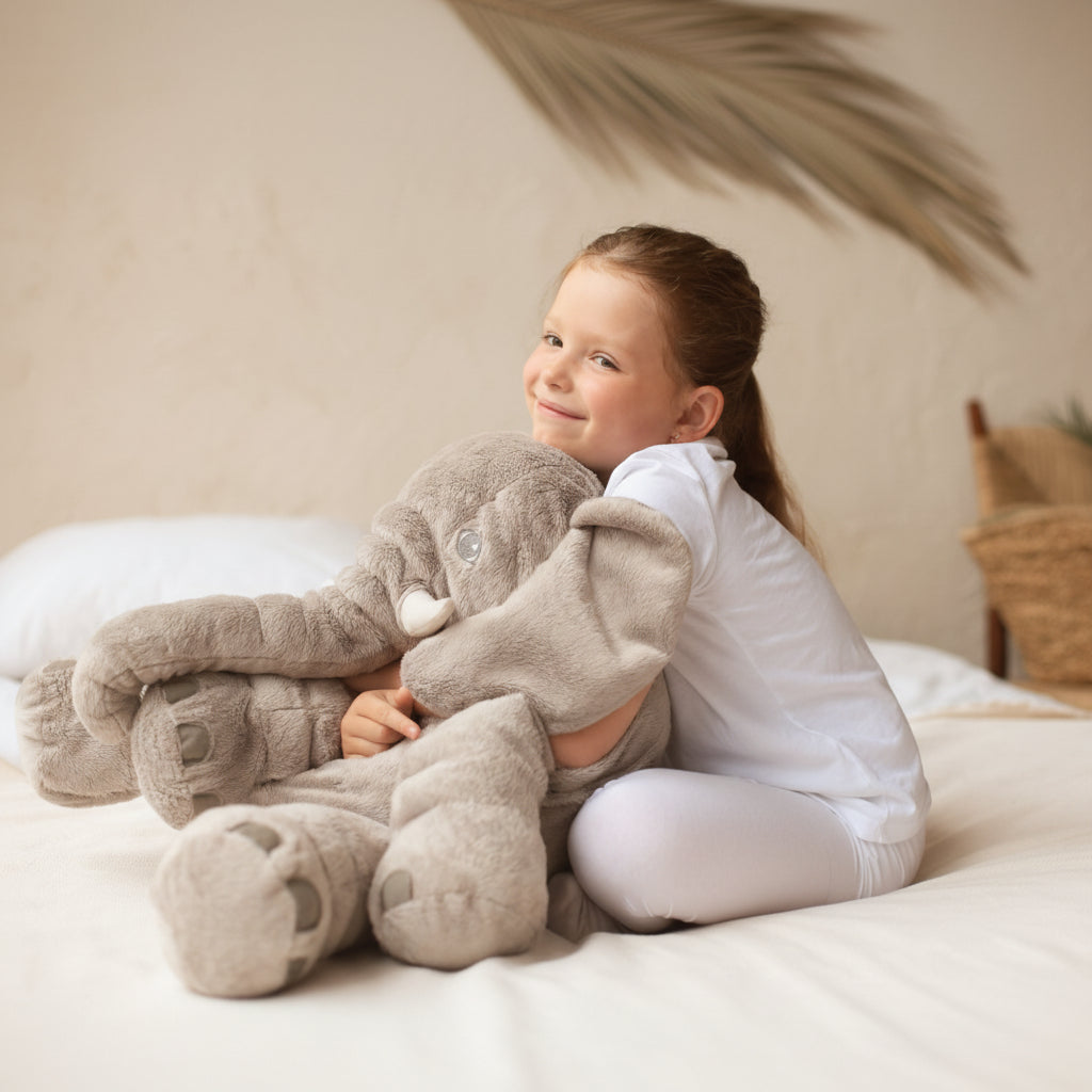 Pluszowa Poduszka Słoń Cuddle: Ultra Miękka i Przytulna dla Niemowląt i Dzieci