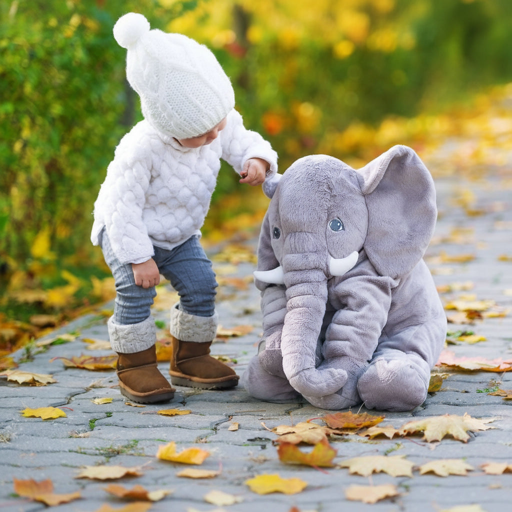 Pluszowa Poduszka Słoń Cuddle: Ultra Miękka i Przytulna dla Niemowląt i Dzieci