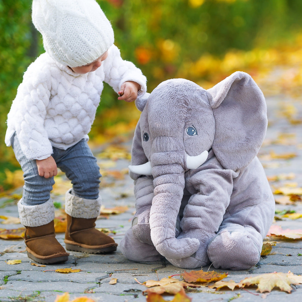 Almohada de peluche elefante Little Jax para niños, juguete suave para abrazar en dos tamaños