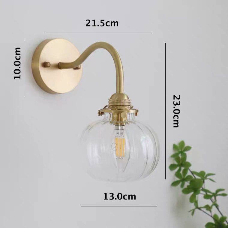 LumaVale Vintage Glass Ball Wall Light With Arched Arm