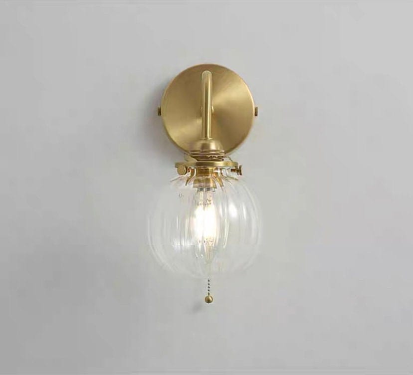 LumaVale Vintage Glass Ball Wall Light With Arched Arm