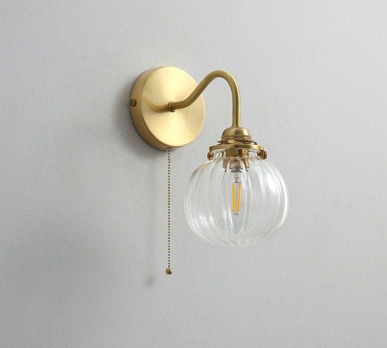 LumaVale Vintage Glass Ball Wall Light With Arched Arm