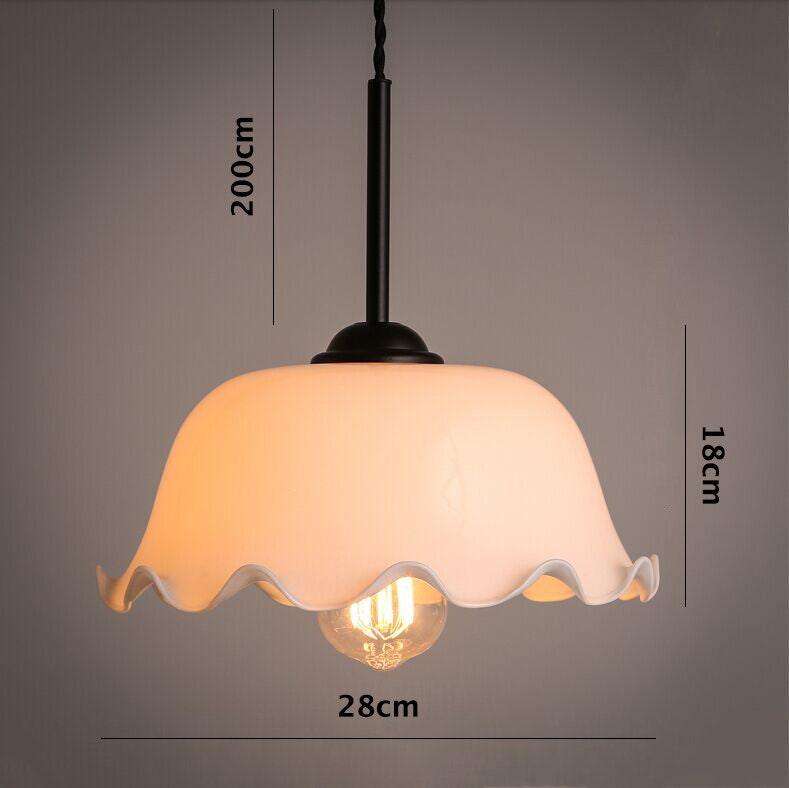 Lampada a sospensione in vetro opalino Aurelle con paralume a fazzoletto