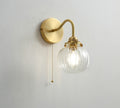 LumaVale Vintage Glass Ball Wall Light With Arched Arm