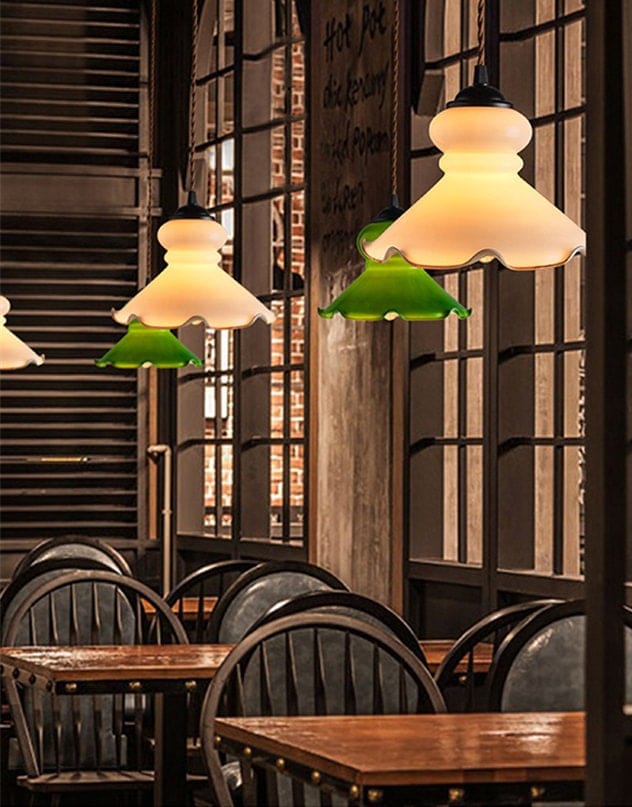 Belle Doll Opaline Glass Pendant Light LED French Vintage