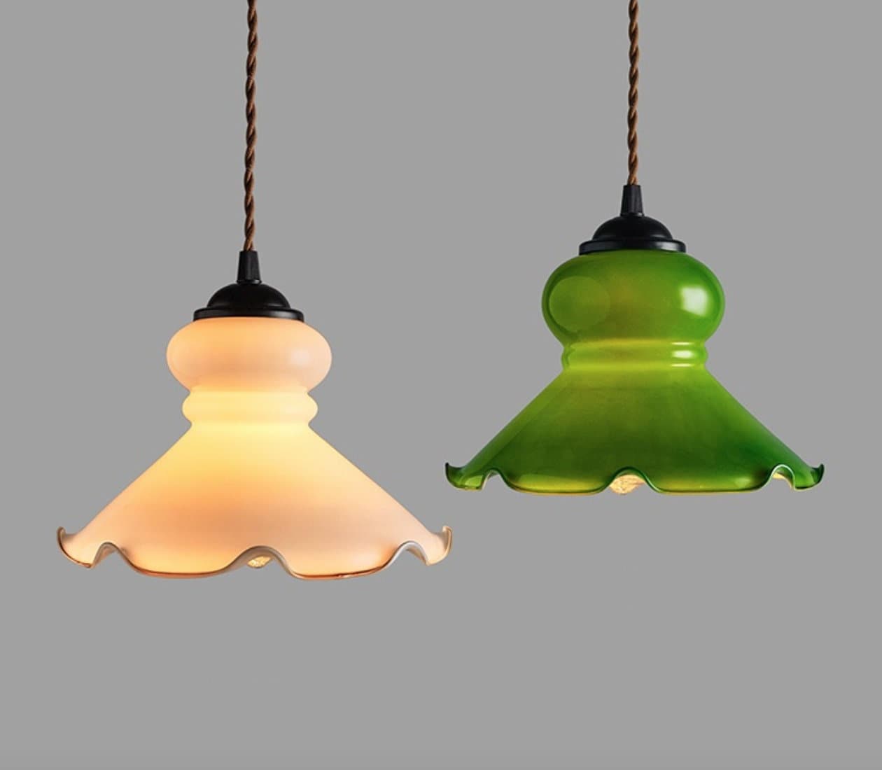 Belle Doll Opaline Glass Pendant Light LED French Vintage
