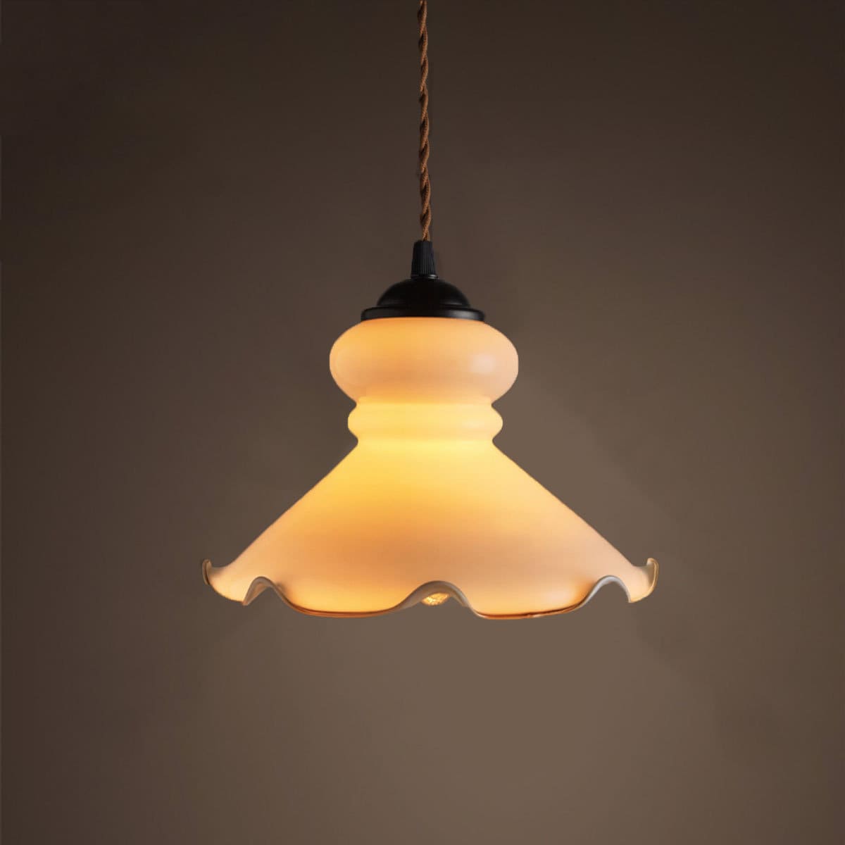 Belle Doll Opaline Glass Pendant Light LED French Vintage