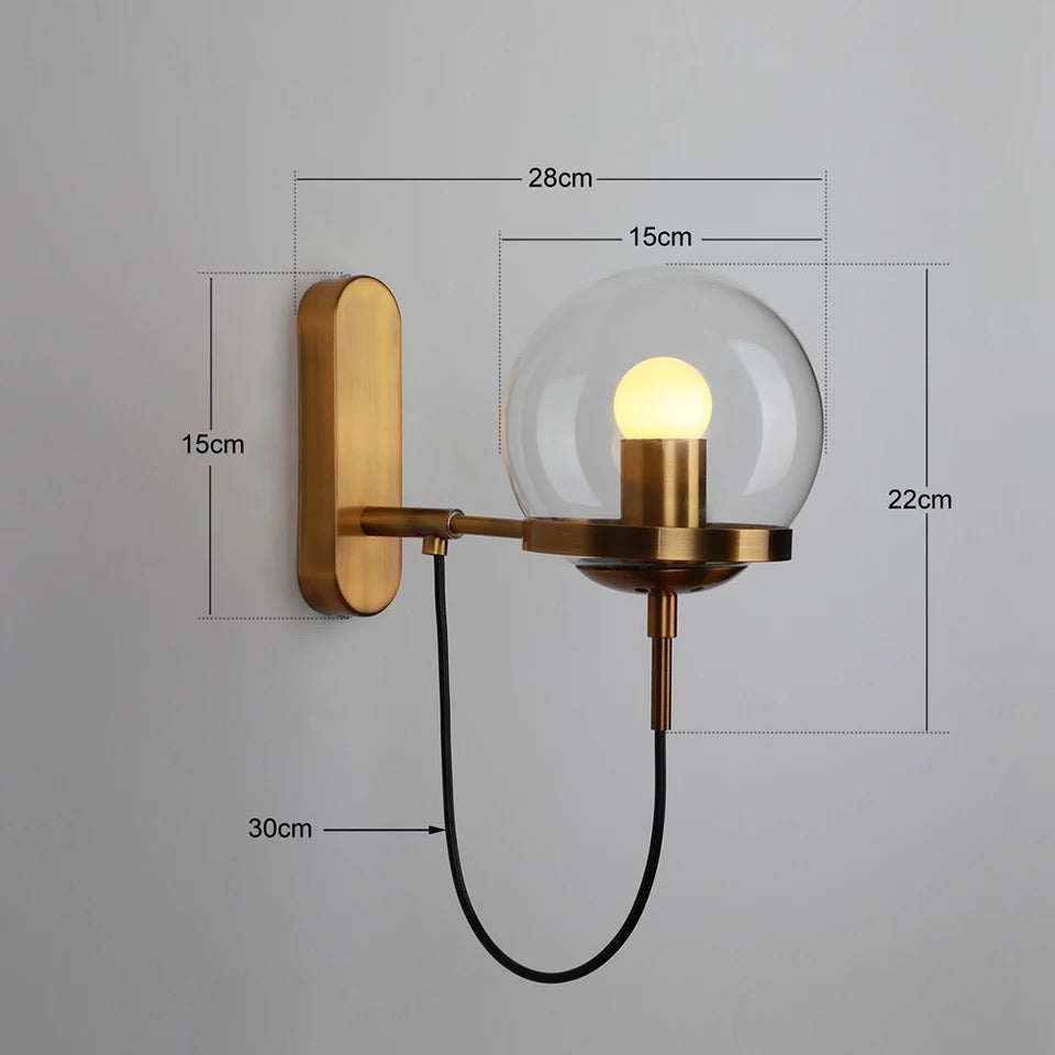 LumiSphere Modern Wall Lamp - Iron Sphere Light Fixture