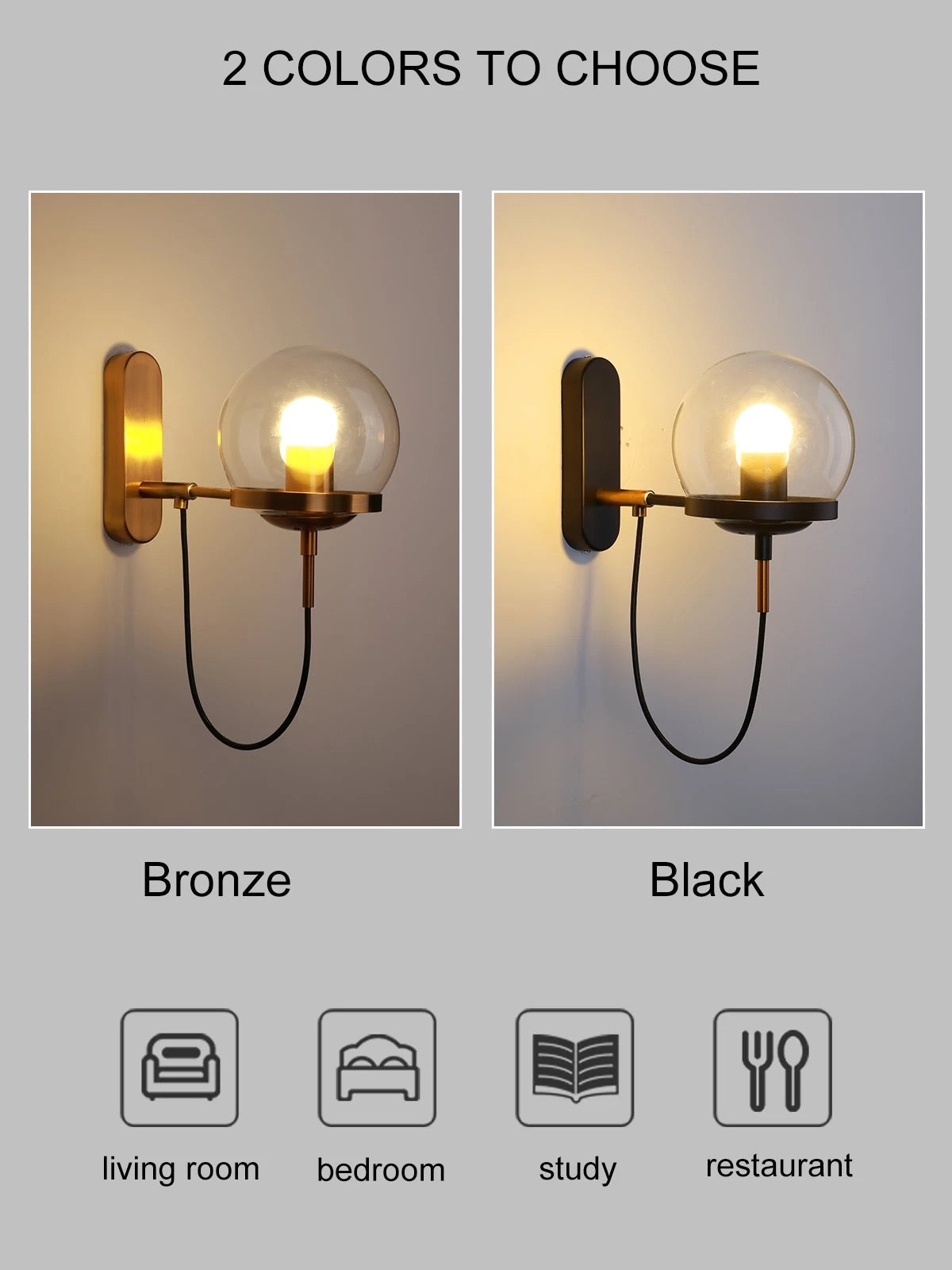 LumiSphere Modern Wall Lamp - Iron Sphere Light Fixture