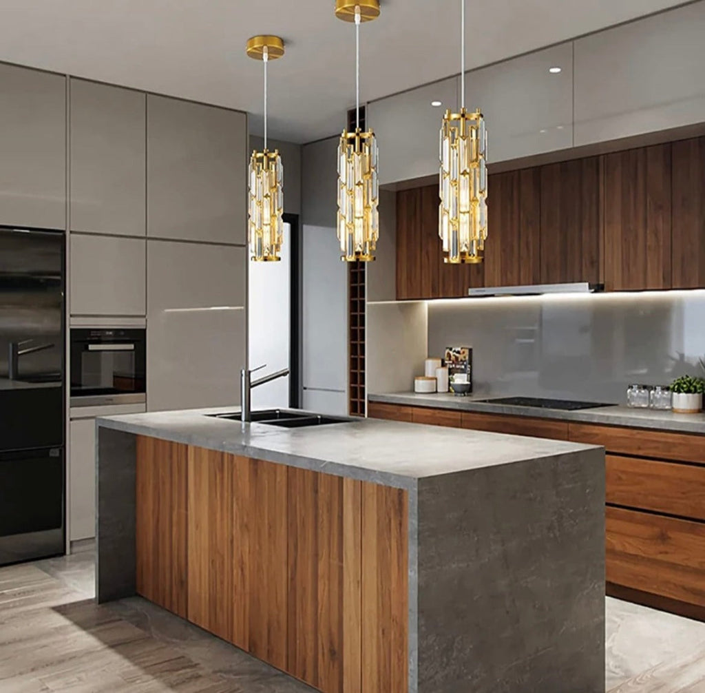 Luma Crystal Small LED Pendant Chandelier for Dining Room
