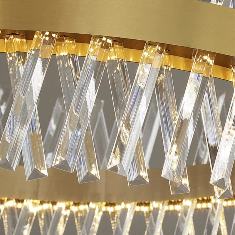 Lustre Cristal Croisé Doré Aurelia avec Éclat Luxor