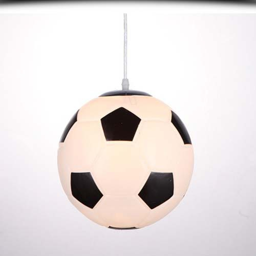 Kids Room Ceiling Light With Soccer And Basketball LED 30 Cm Glass Design