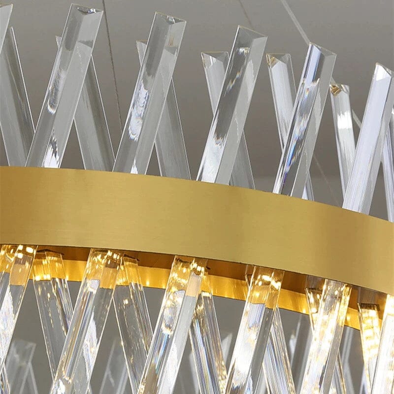 Lustre Cristal Croisé Doré Aurelia avec Éclat Luxor