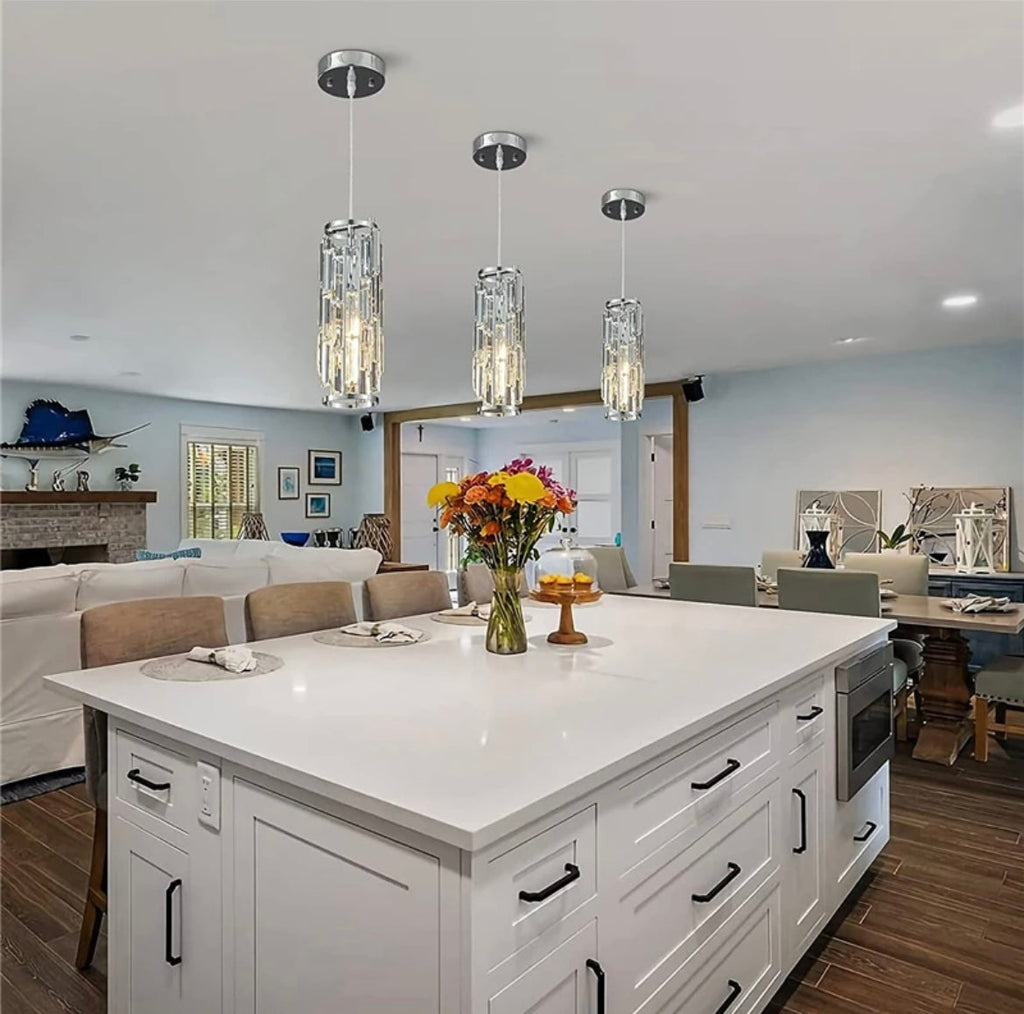 Luma Crystal Small LED Pendant Chandelier for Dining Room