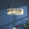 Lustre Cristal Croisé Doré Aurelia avec Éclat Luxor