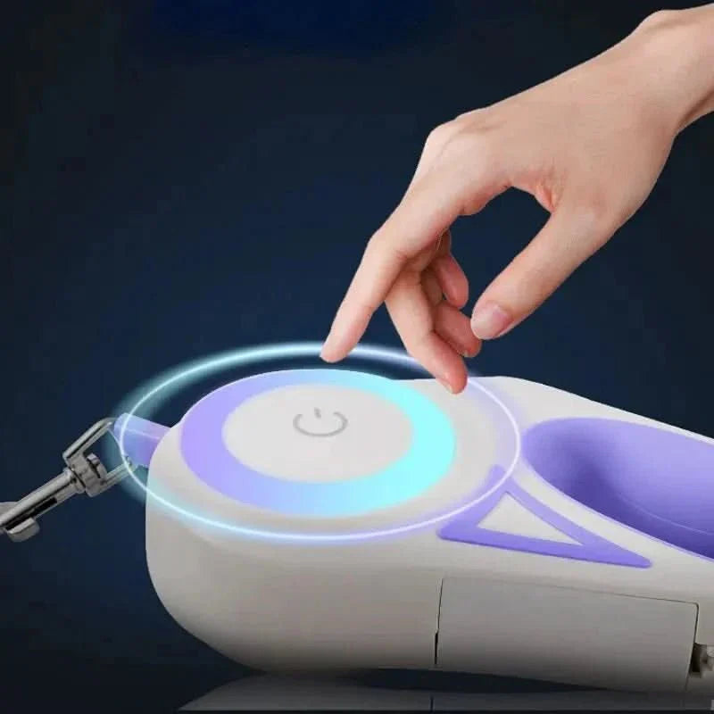 GlowTrail Automatisk Hundesnor med LED-lys og USB-genopladeligt Batteri, 3 m Længde
