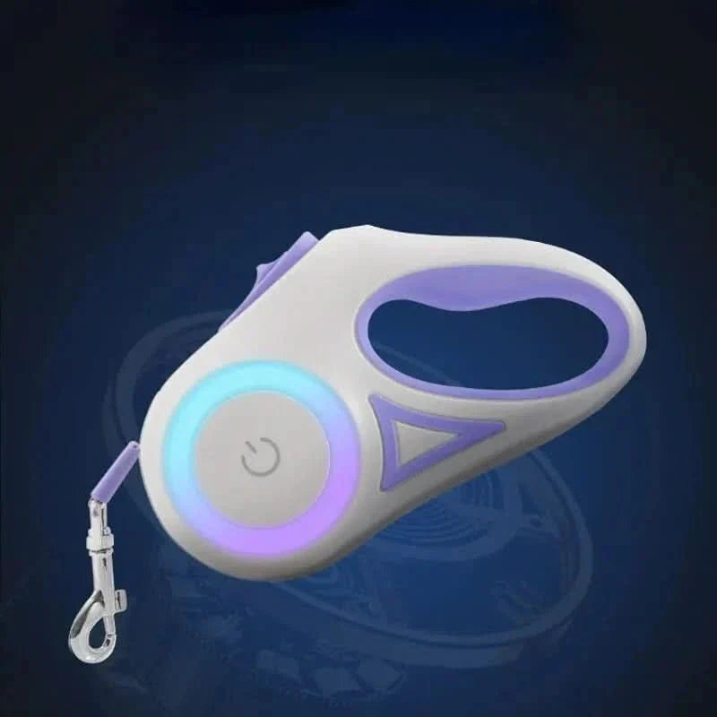 GlowTrail Automatisk Hundesnor med LED-lys og USB-genopladeligt Batteri, 3 m Længde