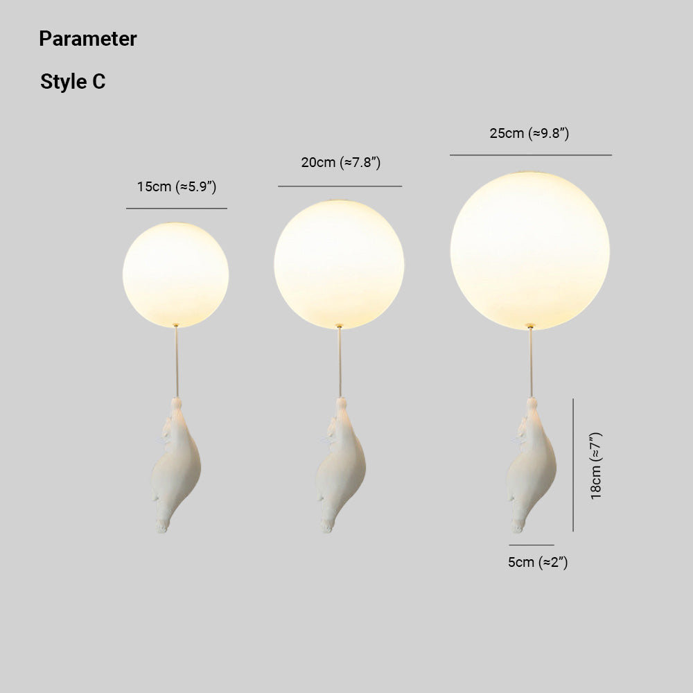 Lampa wisząca Fateh Bear Balloon do sufitu, zabawna dekoracja pokoju