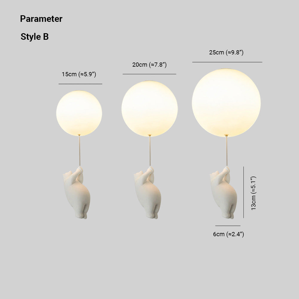 Lampa wisząca Fateh Bear Balloon do sufitu, zabawna dekoracja pokoju