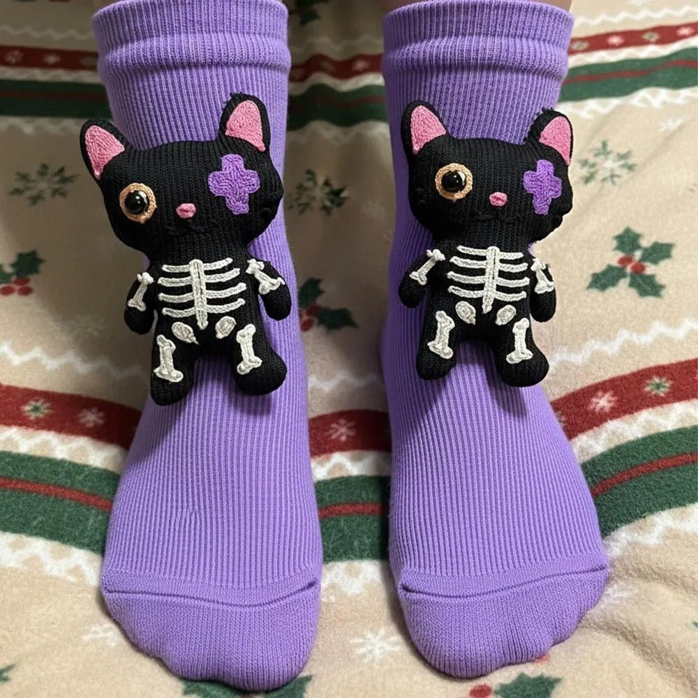 CuddleStride Cozy House Socks With Cute 3D Animal Accent And Non-Slip Sole