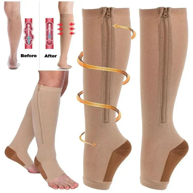 NovaCircula Zippered Compression Socks for Support and Relief