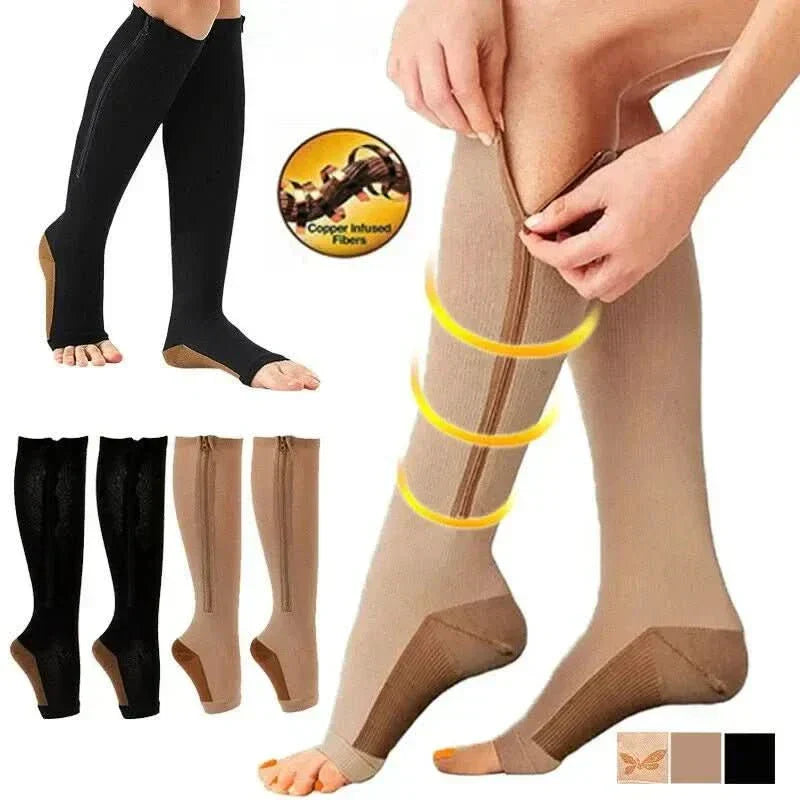 NovaCircula Zippered Compression Socks for Support and Relief
