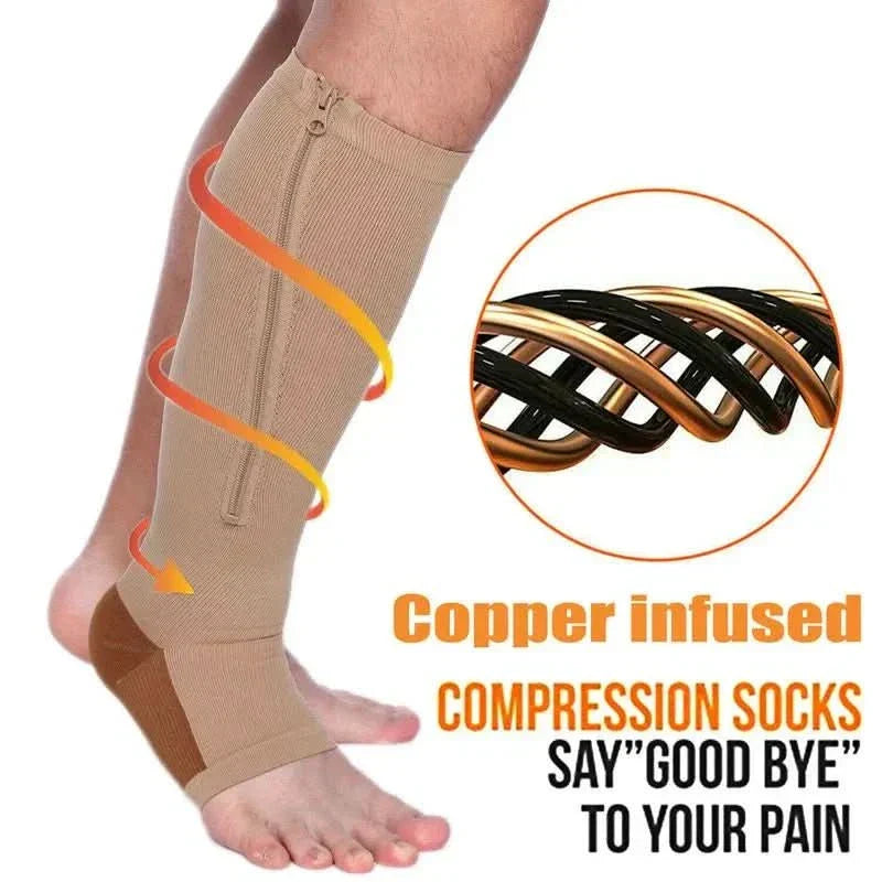 NovaCircula Zippered Compression Socks for Support and Relief