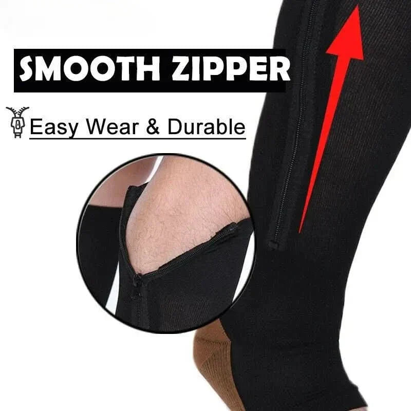 NovaCircula Zippered Compression Socks for Support and Relief