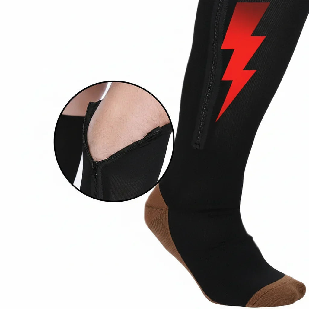 Zipper Compression Support Relief Socks