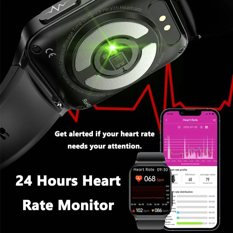 All-in-One Health Monitoring Smartwatch with ECG & Blood Glucose Tracker | Fervei