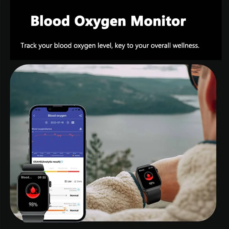 All-in-One Health Monitoring Smartwatch with ECG & Blood Glucose Tracker | Fervei