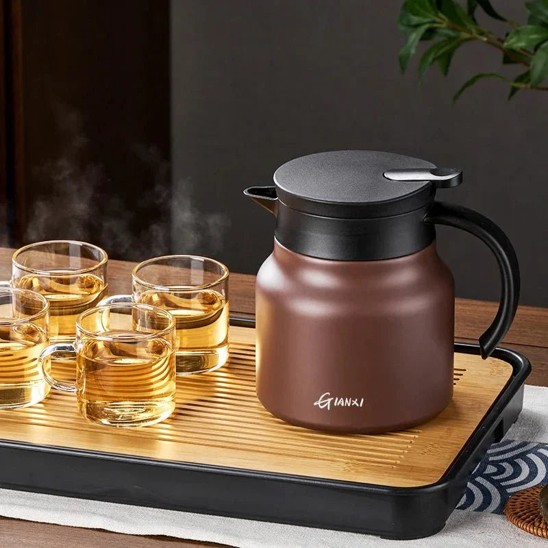 NovaTea Teapot With Built In Infuser Ceramic Body And Stainless Steel Liner